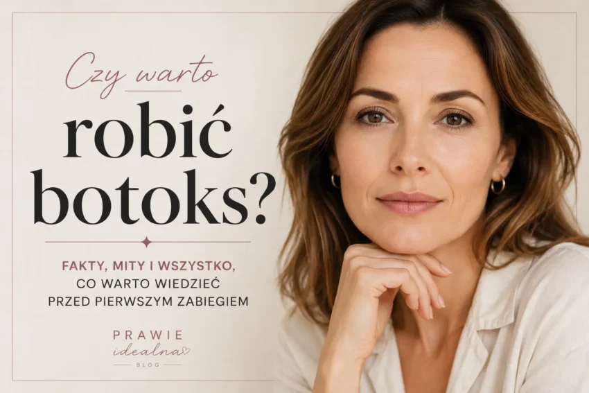 Kobieta około 45. roku życia z naturalnym makijażem. Grafika do artykułu „Czy warto robić botoks? Fakty, mity i wszystko, co warto wiedzieć przed pierwszym zabiegiem”.